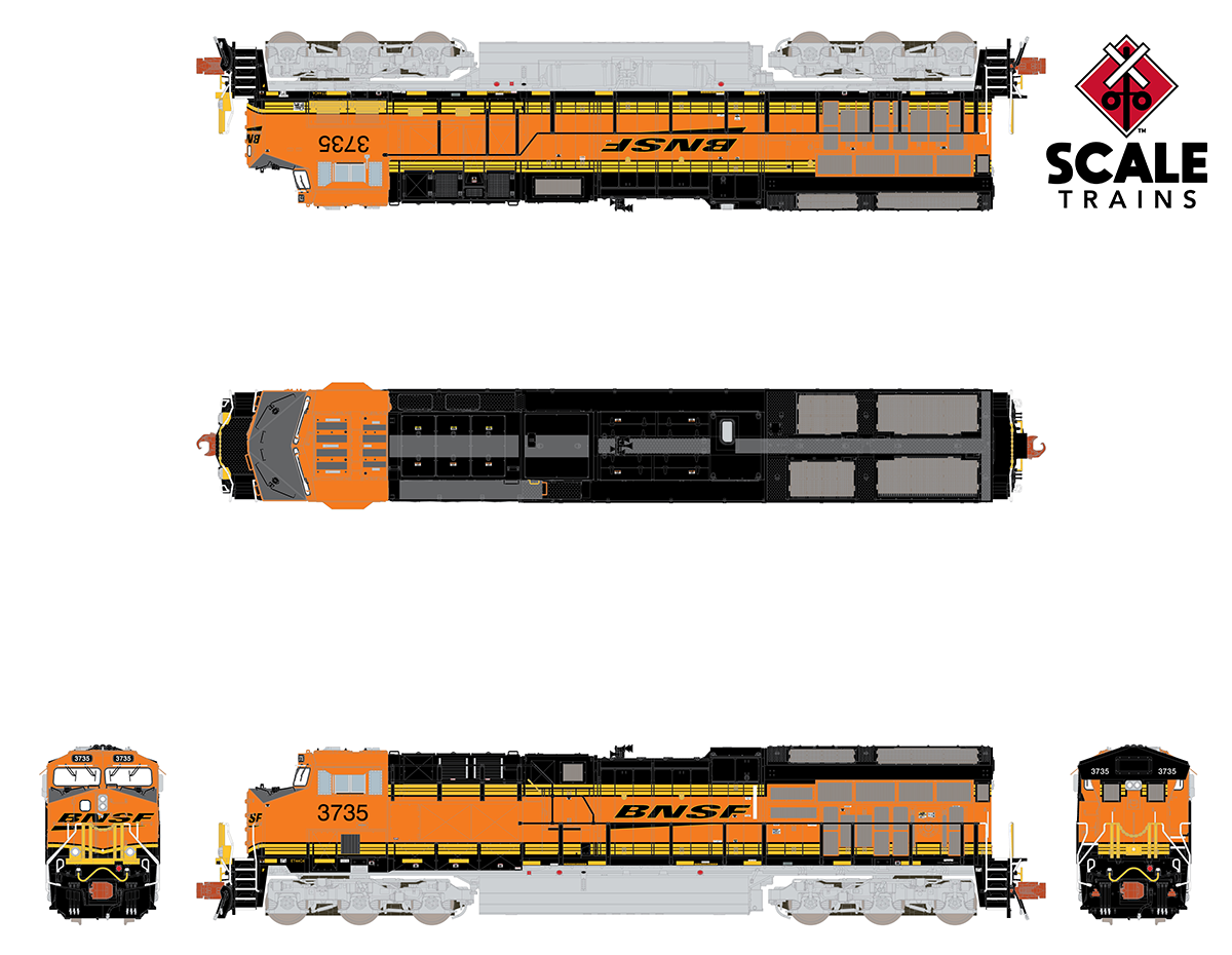ScaleTrains Rivet Counter N SXT33628 DCC/ESU LokSound 5 Equipped GE ET44 BNSF 'Heritage III' BNSF #3735