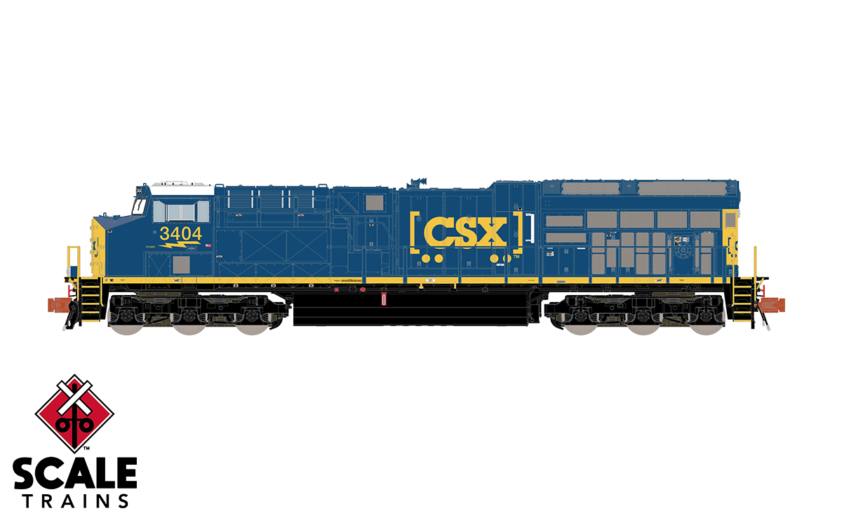 ScaleTrains Rivet Counter N SXT33646 DCC/ESU LokSound 5 Equipped GE ET44 CSX 'Boxcar Logo' CSX #3404