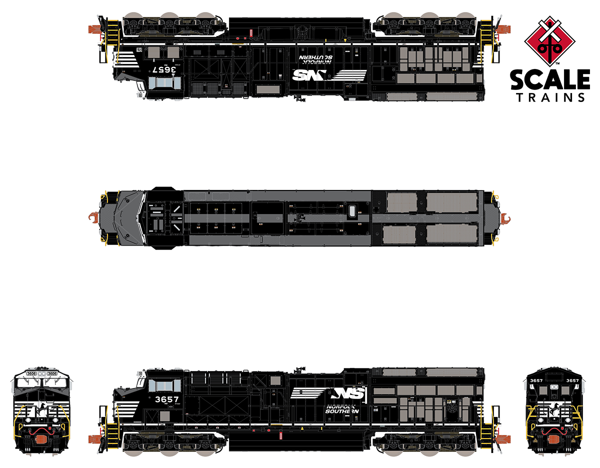 ScaleTrains Rivet Counter N SXT33659 DCC Ready GE ET44 Norfolk Southern 'Horsehead' NS #3657
