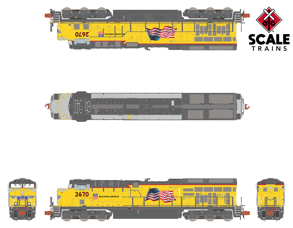 ScaleTrains Rivet Counter N SXT33666 DCC/ESU LokSound 5 Equipped GE ET44 Union Pacific 'Building America' UP #2702