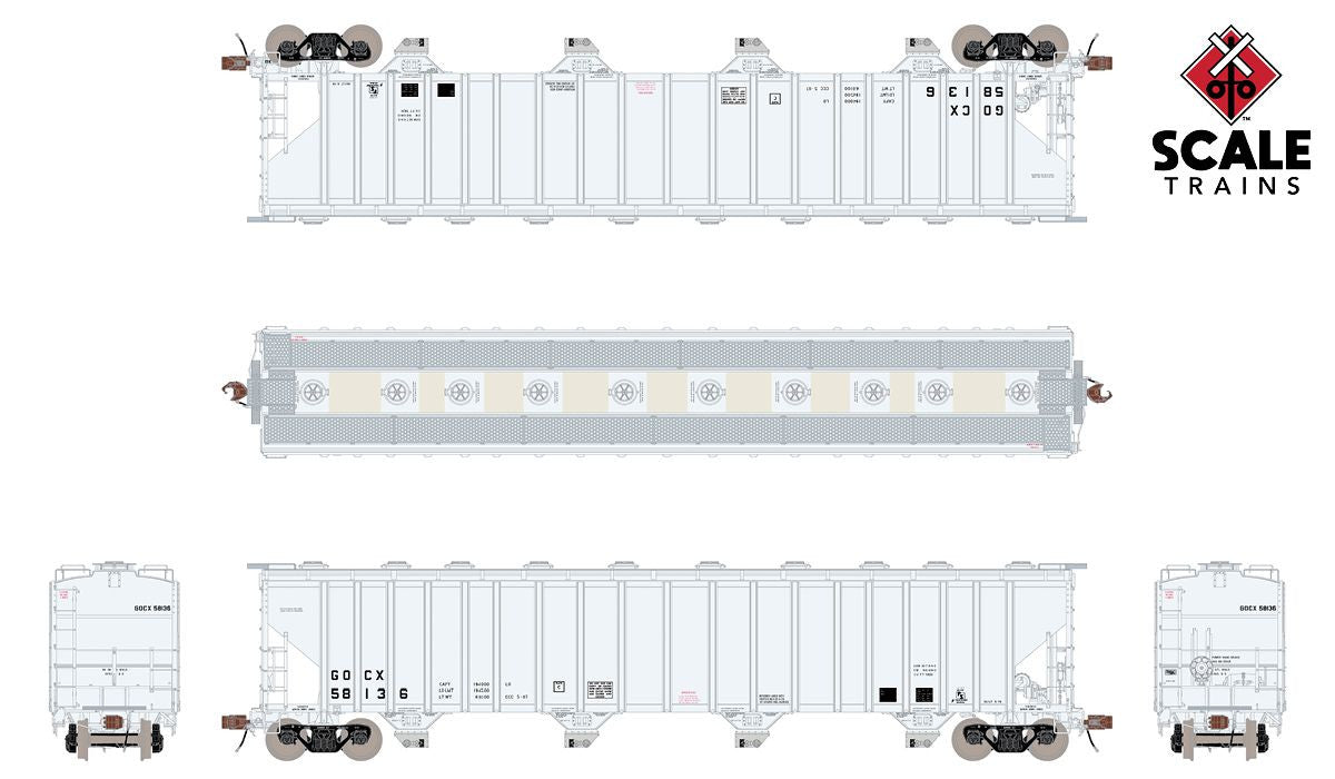 ScaleTrains Rivet Counter HO SXT33678 Pullman-Standard 5820 Covered Hopper Gulf Oil GOCX #58136