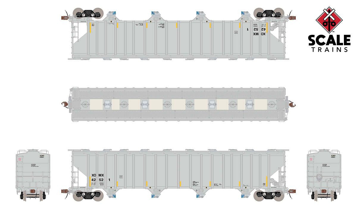 ScaleTrains Rivet Counter HO SXT33691 Pullman-Standard 5820 Covered Hopper Exxon-Mobil XOMX #44150