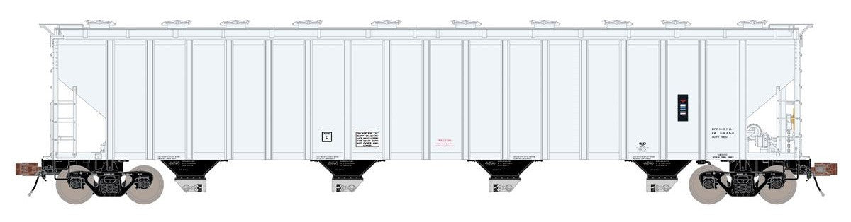 ScaleTrains Rivet Counter HO SXT33694 Pullman-Standard 5820 Covered Hopper Data Only - Gray - Early Body Peaked Roof