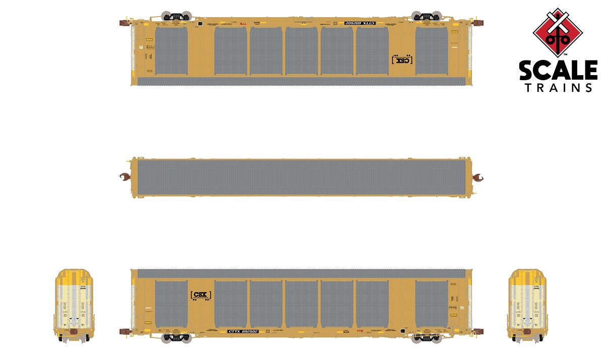 ScaleTrains Rivet Counter N SXT33742 Gunderson Multi-Max Autorack CSX 'Boxcar Logo' CTTX #692514