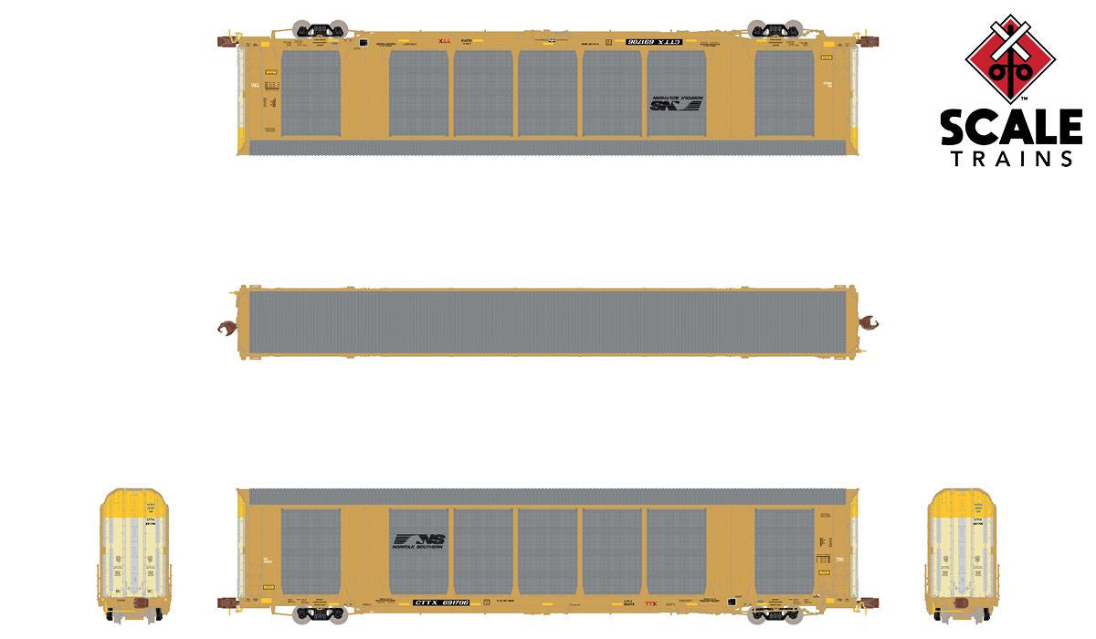 ScaleTrains Rivet Counter N SXT33755 Gunderson Multi-Max Autorack Norfolk Southern 'Horsehead' CTTX #691751