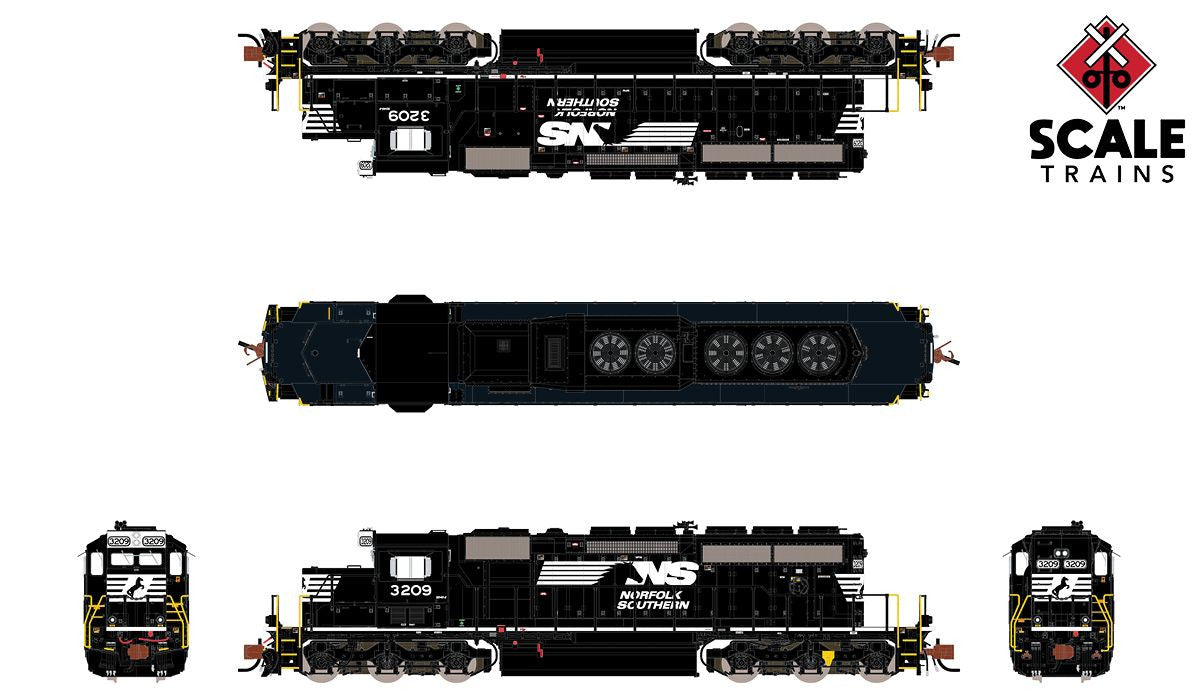 ScaleTrains Rivet Counter N SXT33774 DCC Ready EMD SD40-2 Locomotive Norfolk Southern 'Admiral Cab' NS #3216