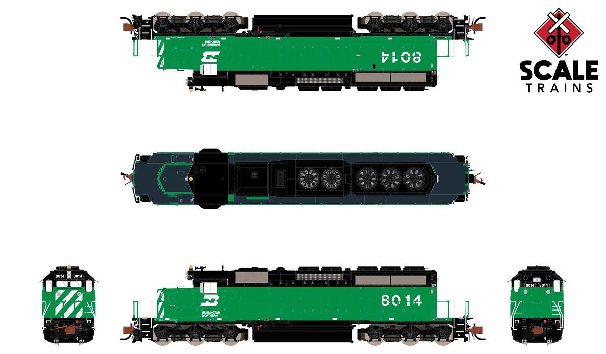 ScaleTrains Rivet Counter N SXT33788 DCC Ready EMD SD40-2 Locomotive Burlington Northern BN #7048