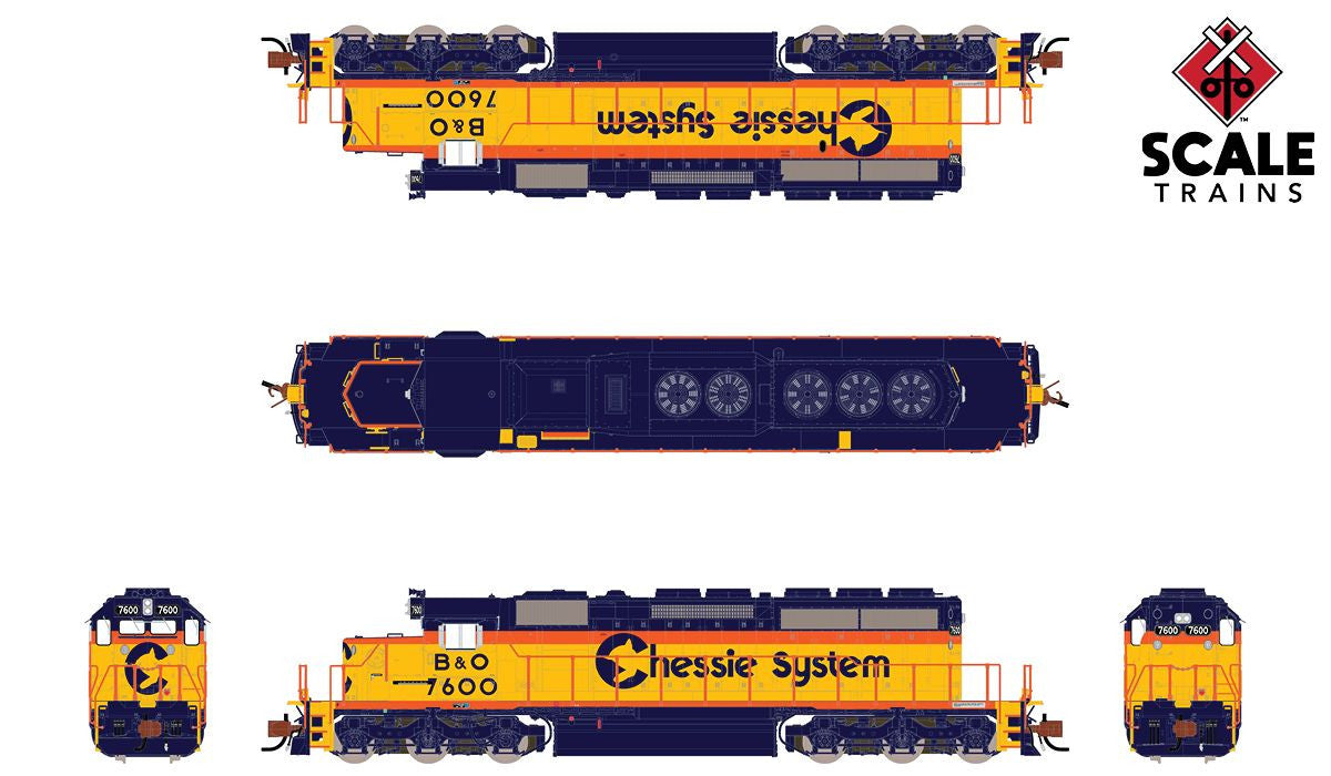 ScaleTrains Rivet Counter N SXT33803 DCC/ESU LokSound V5 Equipped EMD SD40-2 Locomotive Chessie System B&O #7615