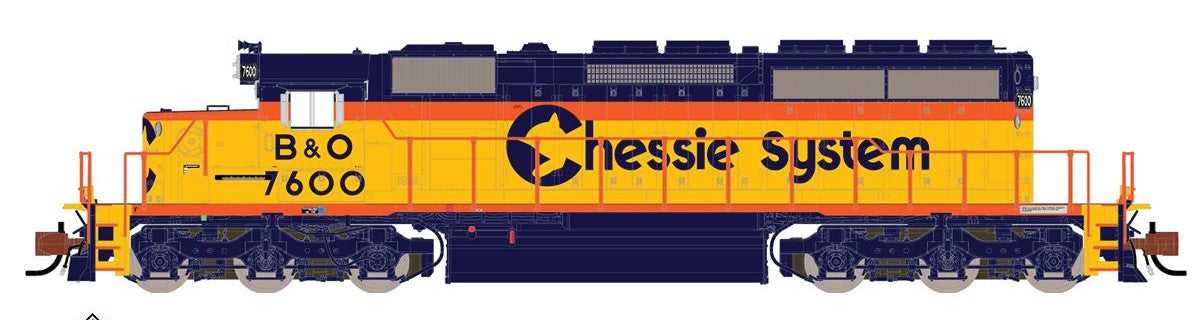 ScaleTrains Rivet Counter N SXT33802 DCC Ready EMD SD40-2 Locomotive Chessie System B&O #7611