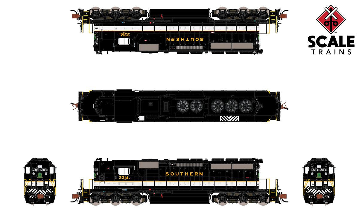 ScaleTrains Rivet Counter N SXT33813 DCC/ESU LokSound V5 Equipped EMD SD40-2 Locomotive Southern High Hood 'Dulux Lettering' SOU #3314H