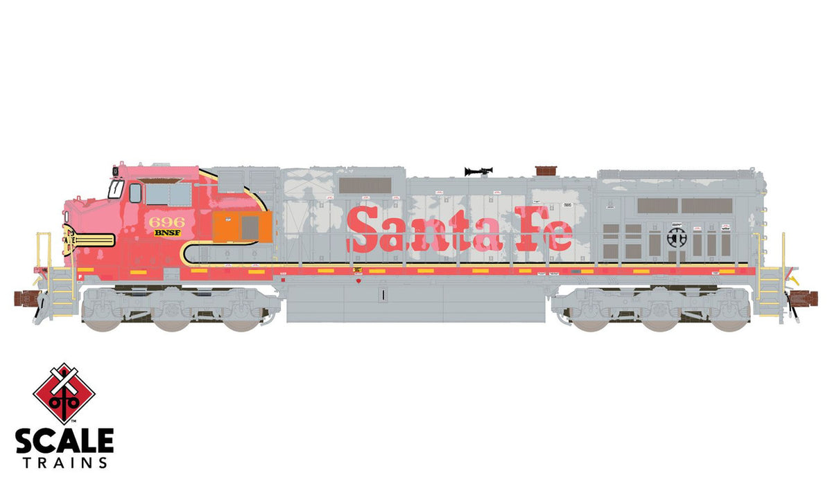 ScaleTrains Rivet Counter N SXT38523 DCC/ESU LokSound 5 Equipped GE DASH 9-44CW Locomotive BNSF 'ex-Santa Fe Warbonnet Patch' BNSF #696