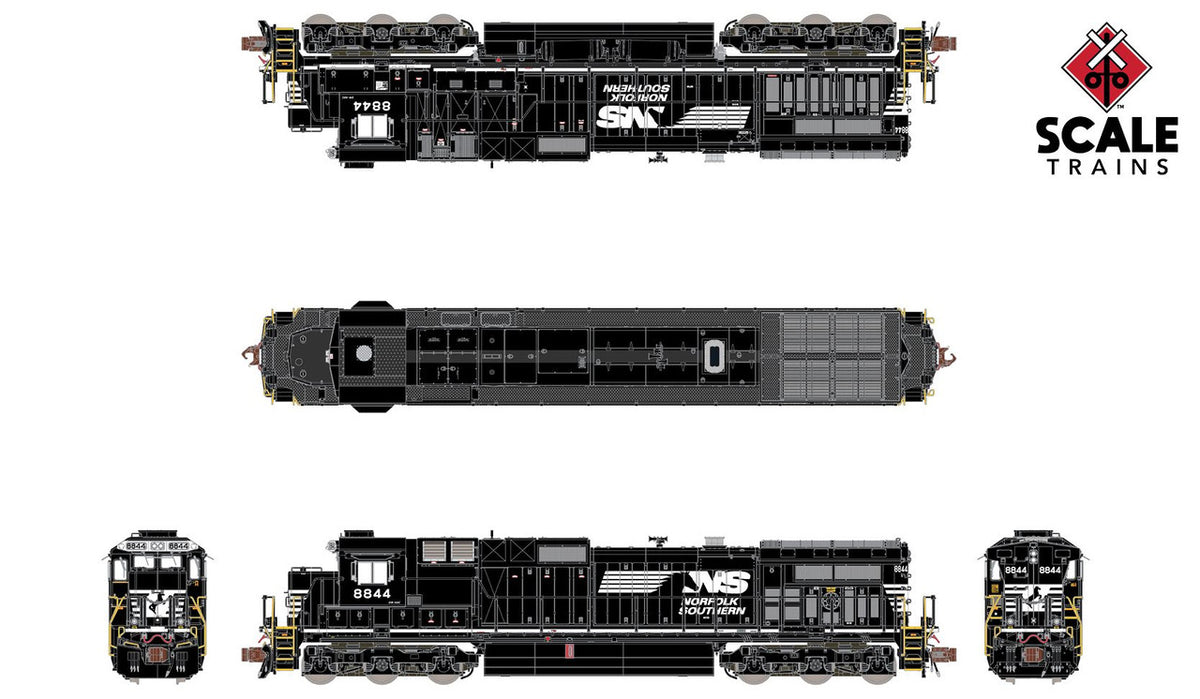 ScaleTrains Rivet Counter N SXT38532 DCC Ready GE DASH 9-40C Locomotive Norfolk Southern 'Horsehead' NS #8828