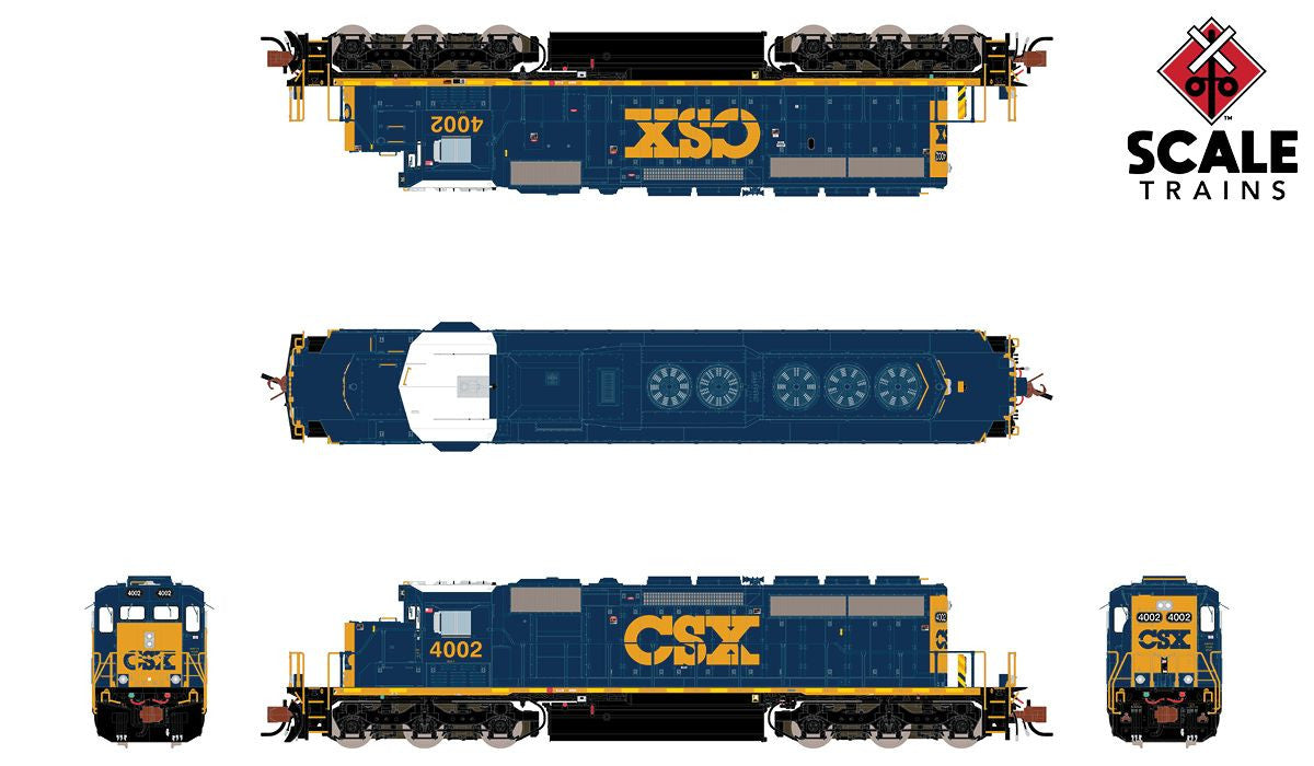 ScaleTrains Rivet Counter N SXT38619 DCC/ESU LokSound V5 Equipped EMD SD40-3 Locomotive CSX 'YN3 Scheme' CSX #4002