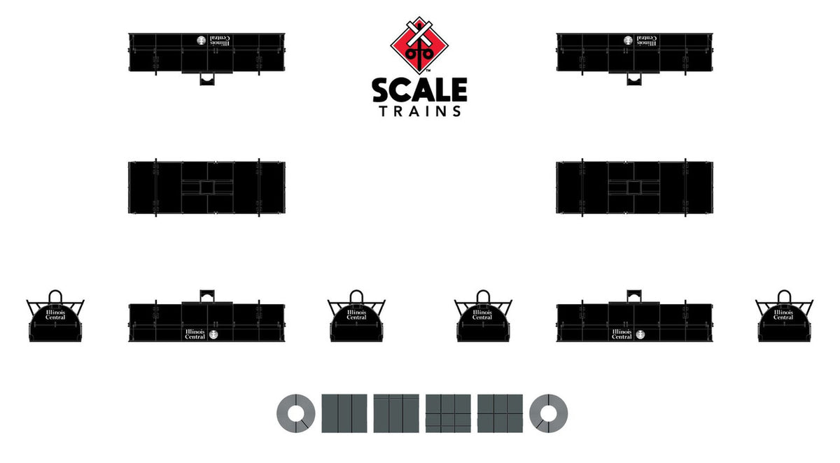 ScaleTrains Rivet Counter N SXT38651 Thrall 48' 2-Hood Coil Steel Car Illinois Central IC #299609