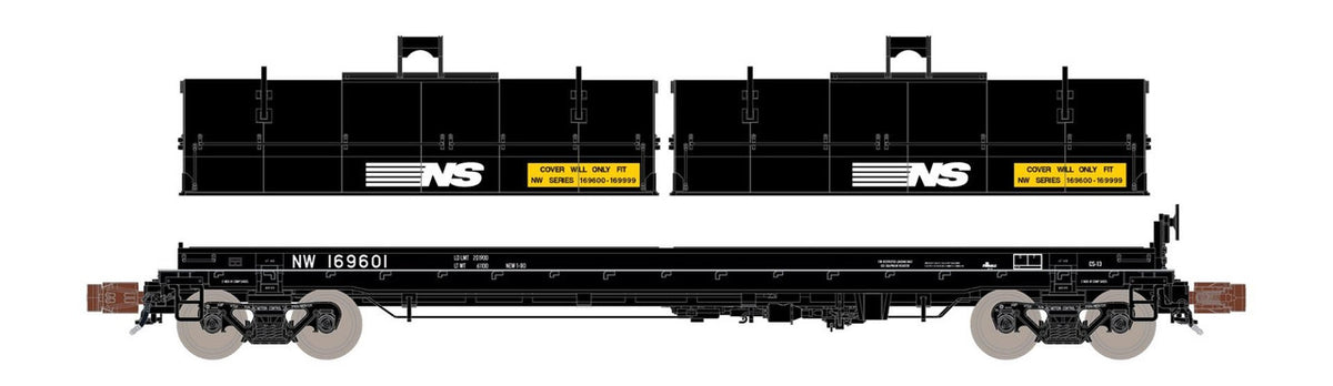 ScaleTrains Rivet Counter N SXT38655 Thrall 48' 2-Hood Coil Steel Car  Norfolk & Western 'NS Black Hoods' NW #169601