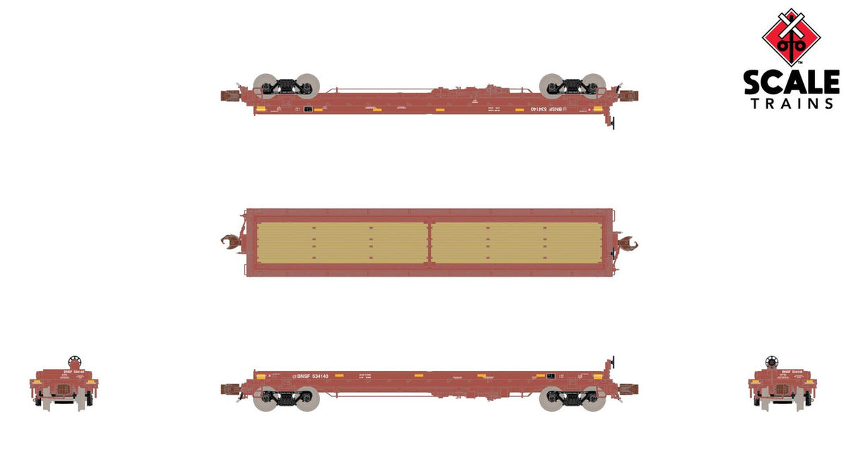 ScaleTrains Rivet Counter N SXT38668 Thrall 48' 2-Hood Coil Steel Car BNSF 'ATSF/BNSF Mismatched Hoods' BNSF #534140