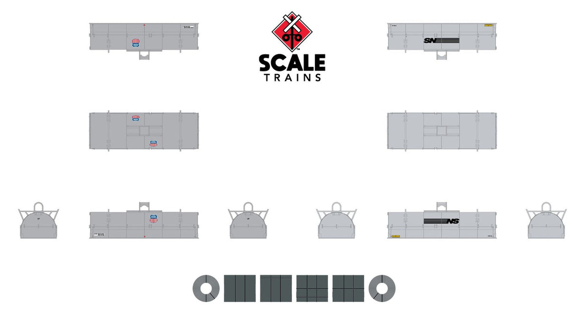 ScaleTrains Rivet Counter N SXT38672 Thrall 48' 2-Hood Coil Steel Car Union Pacific w/UP & NS Mismatched Hoods UP #249244