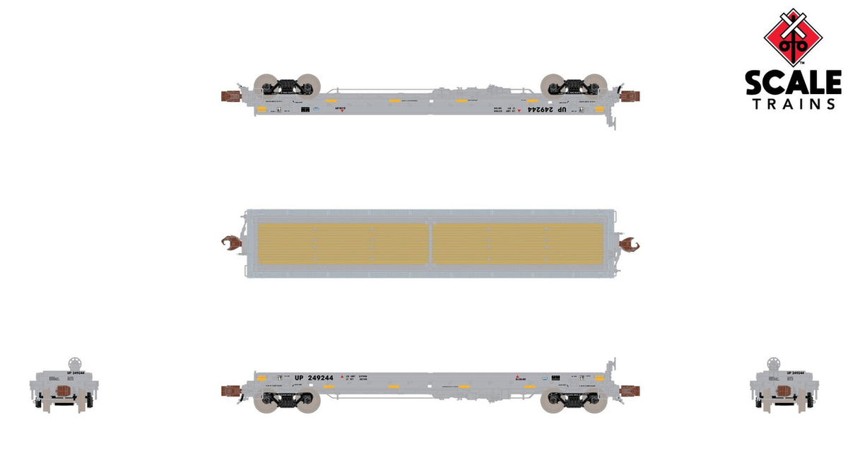 ScaleTrains Rivet Counter N SXT38672 Thrall 48' 2-Hood Coil Steel Car Union Pacific w/UP & NS Mismatched Hoods UP #249244