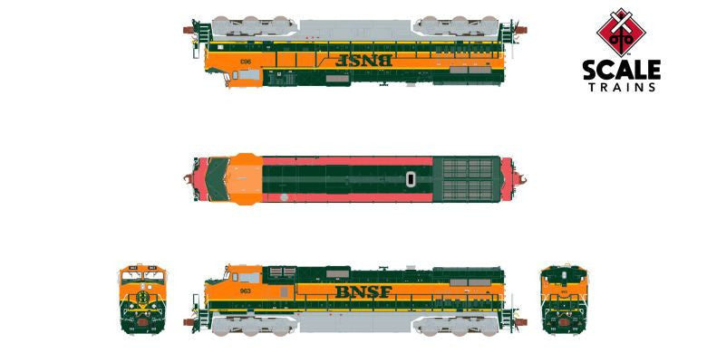 ScaleTrains Rivet Counter N SXT38675 DCC/ESU LokSound GE DASH 9-44CW Burlington Northern Santa Fe 'Red Walkway' BNSF #970