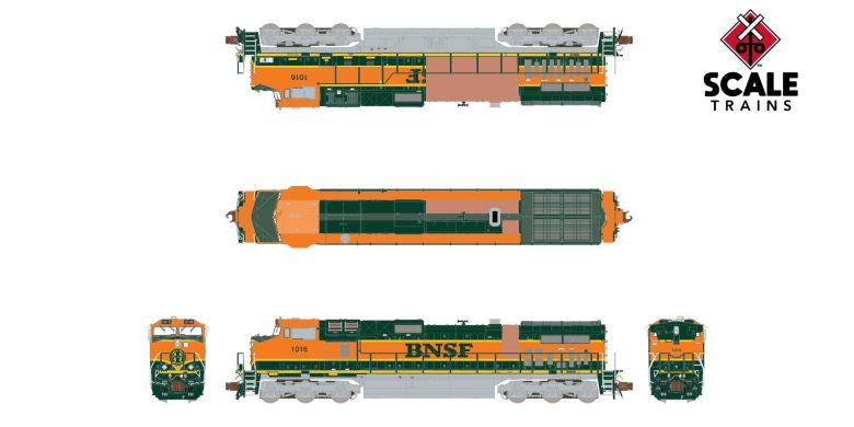 ScaleTrains Rivet Counter N SXT38681 DCC/ESU LokSound GE DASH 9-44CW Burlington Northern Santa Fe 'Primer Hood Doors' BNSF #1016