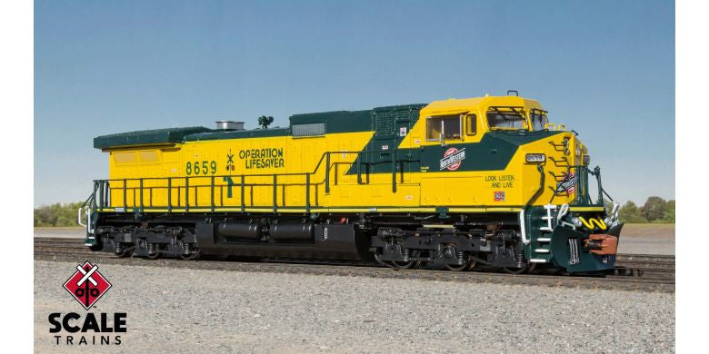 ScaleTrains Rivet Counter N SXT38704 DCC Ready GE DASH 9 Chicago & North Western 'Operation Lifesaver' CNW #8659