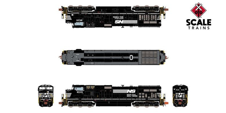 ScaleTrains Rivet Counter N SXT38714 DCC Ready GE DASH 9 Norfolk Southern 'Solid Frame Stripe' NS #9535