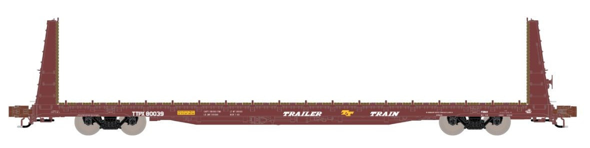 ScaleTrains Rivet Counter N SXT38962 BSC F68AH Bulkhead Flatcar Trailer Train/Oxide Red/SCL TTPX #80039