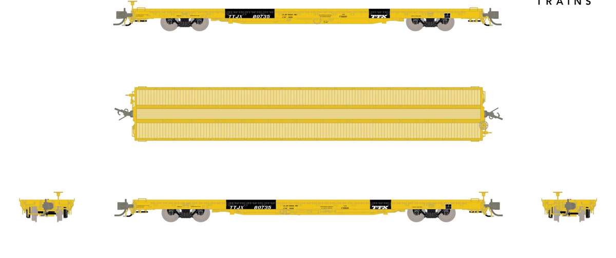 ScaleTrains Rivet Counter N SXT39036 BSC F68DH Flatcar Trailer Train/Speed Logo TTJX #80741