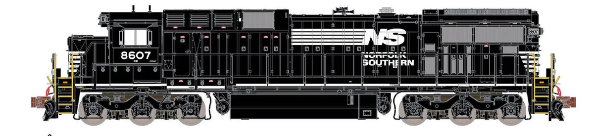 ScaleTrains Rivet Counter N SXT39166 DCC Ready GE C39-8 Locomotive Phase II Norfolk Southern w/ Ditch Lights NS #8607