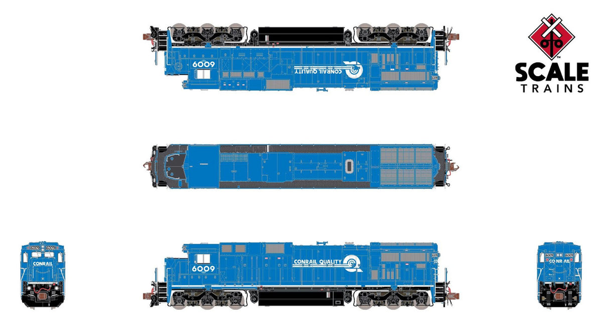 ScaleTrains Rivet Counter N SXT39185 DCC/ESU Loksound 5 Equipped GE C39-8 Locomotive Phase III Conrail 'Quality' w/Ditch Lights CR #6009