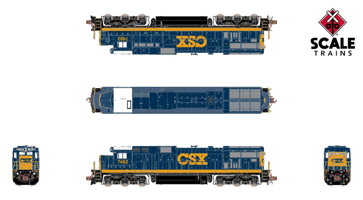 ScaleTrains Rivet Counter N SXT39190 DCC Ready GE C39-8 Locomotive Phase III CSX 'YN3' CSX #7483