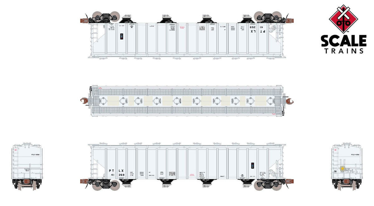 ScaleTrains Rivet Counter N SXT39317 Pullman-Standard 5820 Covered Hopper Pullman Transport Leasing/North Petro PTLX #41359