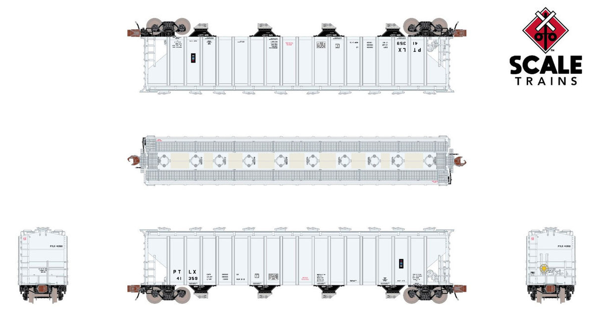 ScaleTrains Rivet Counter N SXT39318 Pullman-Standard 5820 Covered Hopper Pullman Transport Leasing/North Petro PTLX #41372