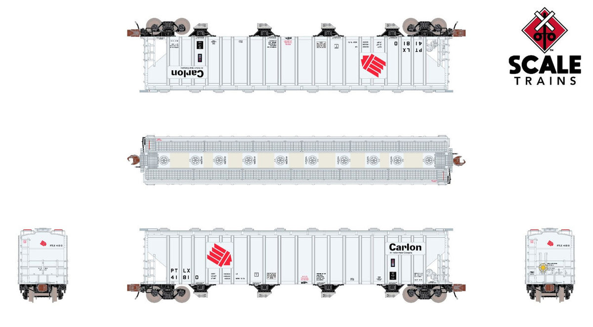 ScaleTrains Rivet Counter N SXT39342 Pullman-Standard 5820 Covered Hopper Pullman Transport Leasing/Carlon PTLX #41810
