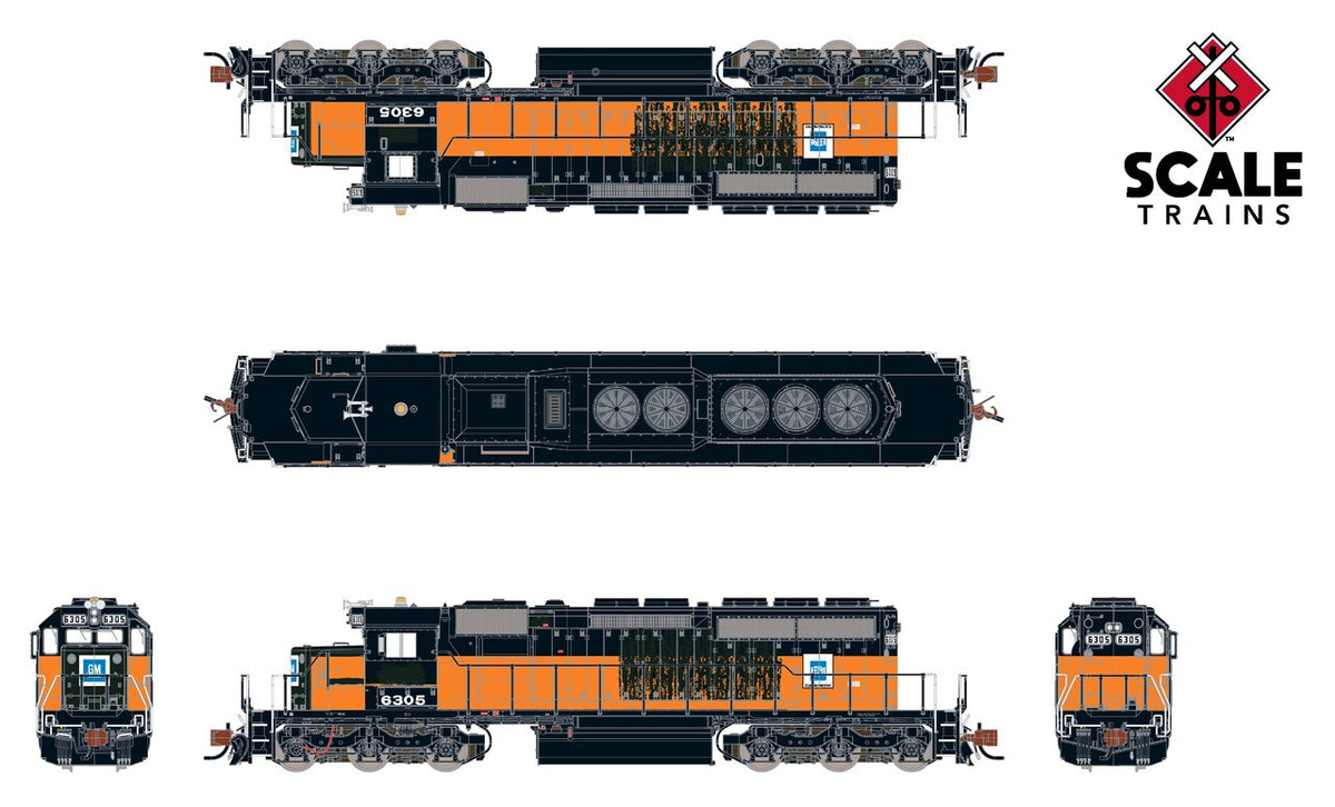 ScaleTrains Rivet Counter N SXT39401 DCC/ESU LokSound Equipped EMD SD40-2 Locomotive EMD Lease/ex-Milwaukee Road 'Bandit' EMDX #6305