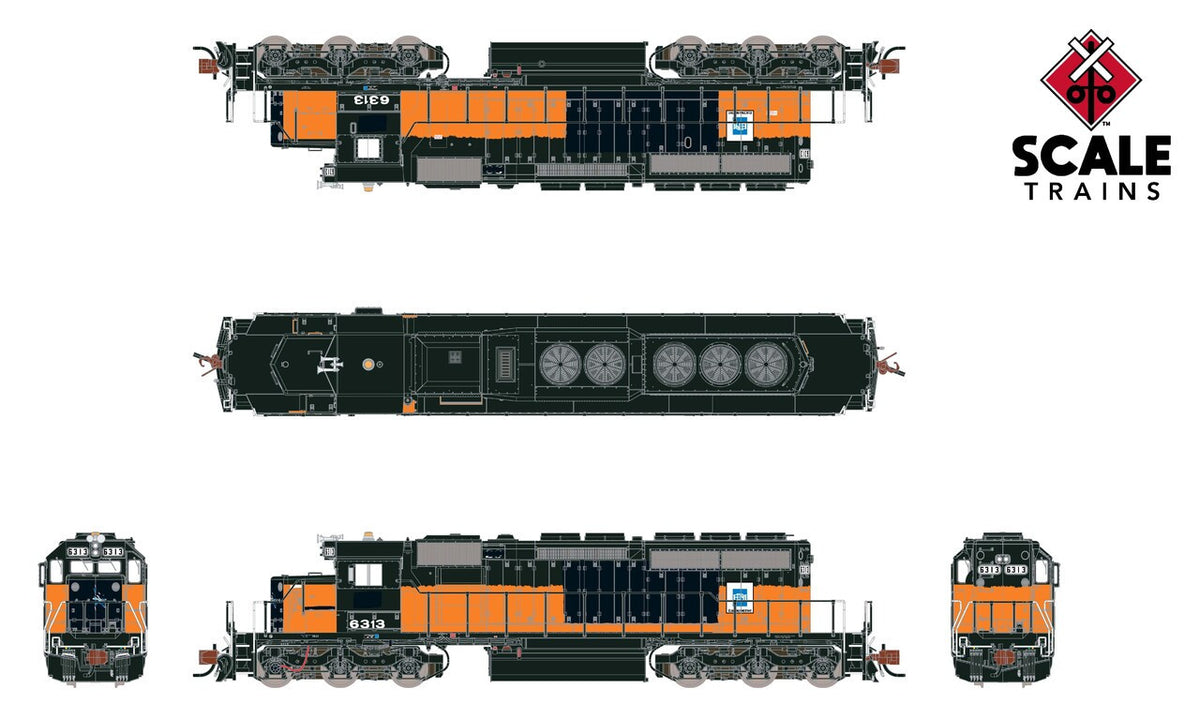 ScaleTrains Rivet Counter N SXT39403 DCC/ESU LokSound Equipped EMD SD40-2 Locomotive EMD Lease/ex-Milwaukee Road 'Bandit' EMDX #6313