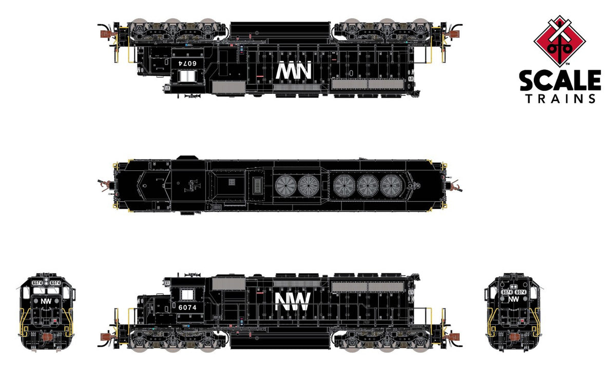 ScaleTrains Rivet Counter N SXT39409 DCC/ESU LokSound Equipped EMD SD40-2 Locomotive Norfolk & Western 'Large NW' NW #6074