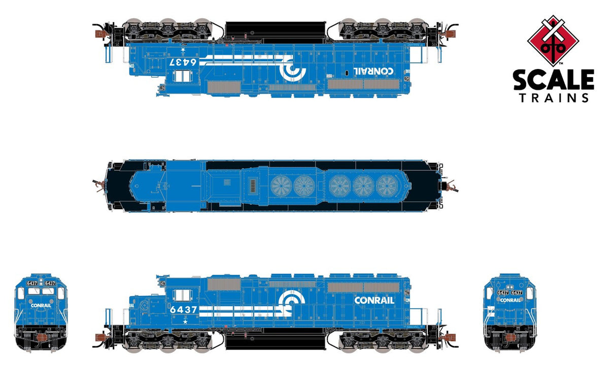 ScaleTrains Rivet Counter N SXT39423 DCC/ESU LokSound Equipped EMD SD40-2 Locomotive Conrail 'Can Opener' CR #6416