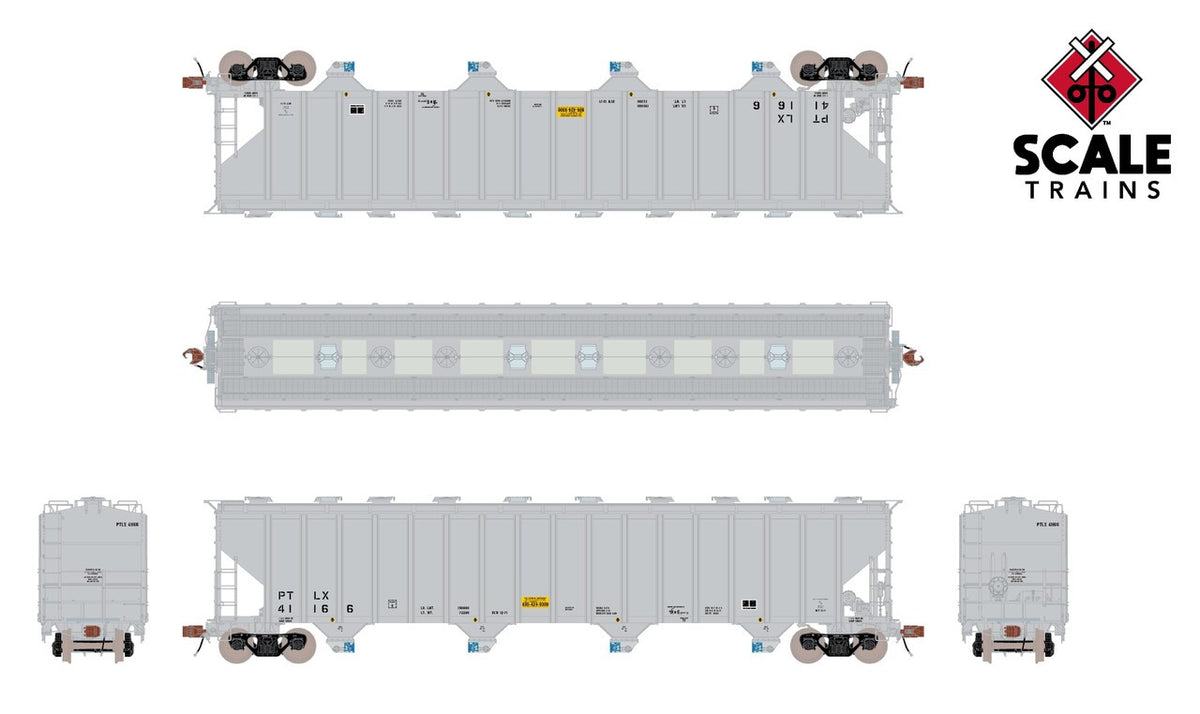 ScaleTrains Rivet Counter HO SXT39447 P-S 5820 Covered Hopper GE Rail Services Dark Gray PTLX #41166