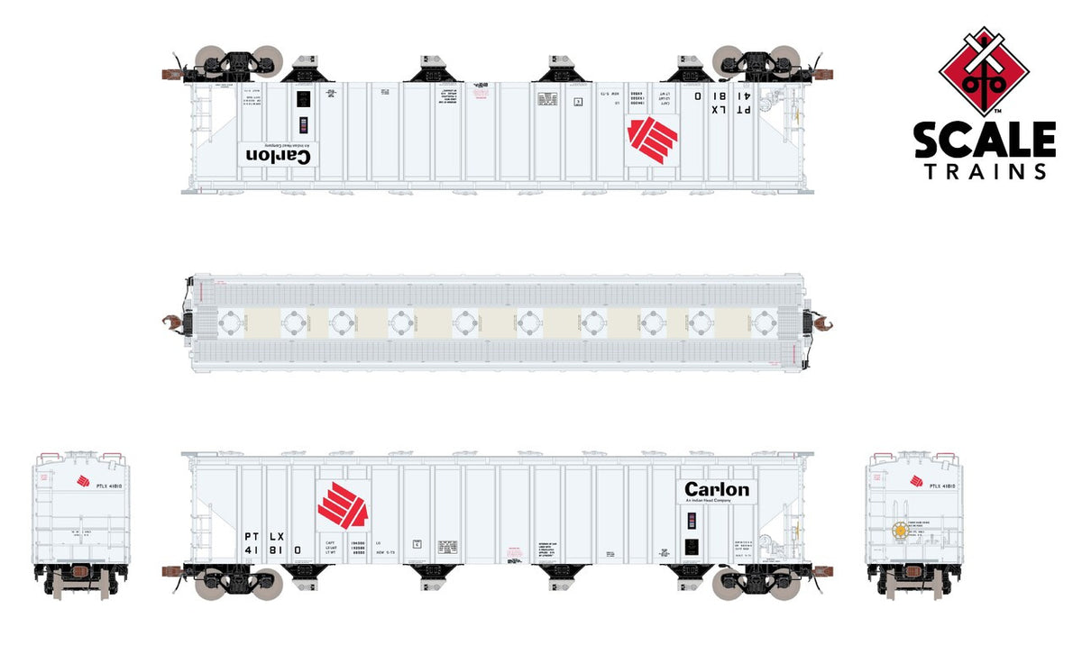 ScaleTrains Rivet Counter HO SXT39450 P-S 5820 Covered Hopper Carlon White PTLX #41810