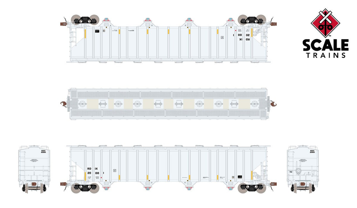 ScaleTrains Rivet Counter HO SXT39454 P-S 5820 Covered Hopper Entec Polymers White w/Conspicuity Stripes & Miner 289C Outlets RDIX #20001