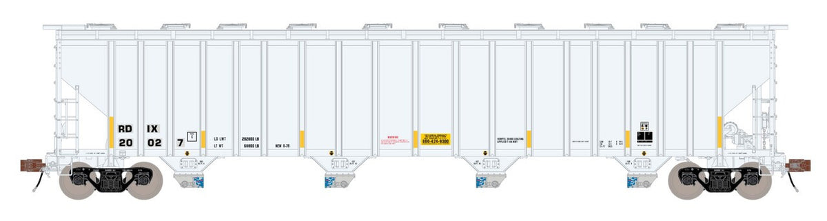 ScaleTrains Rivet Counter HO SXT39456 P-S 5820 Covered Hopper Entec Polymers White w/Conspicuity Stripes & SALCO Kam-Op Outlets RDIX #20027
