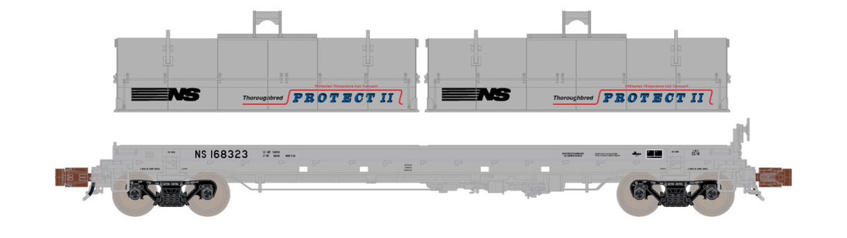 ScaleTrains Rivet Counter N SXT39485 Thrall 48' 2-Hood Coil Steel Car Norfolk Southern 'Protect II' NS #168329