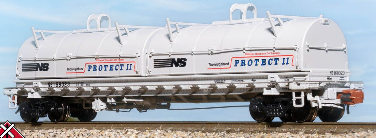 ScaleTrains Rivet Counter N SXT39485 Thrall 48' 2-Hood Coil Steel Car Norfolk Southern 'Protect II' NS #168329