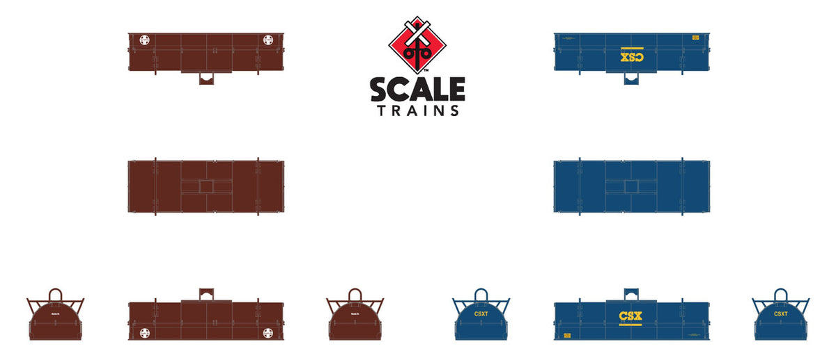 ScaleTrains Rivet Counter N SXT39494 Thrall 48' 2-Hood Coil Steel Car CHTT w/Distressed ATSF and CSX Hoods CHTT #100639