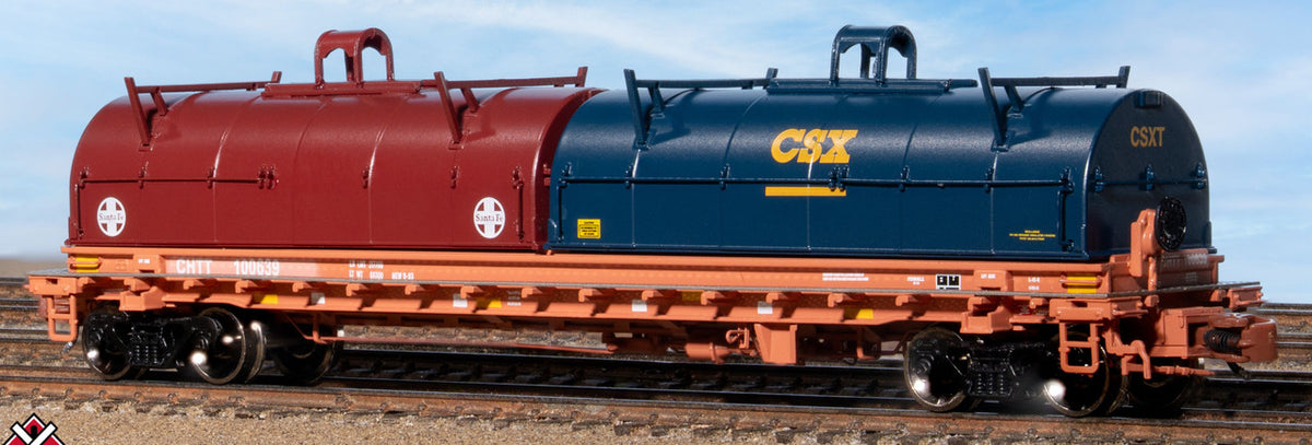 ScaleTrains Rivet Counter N SXT39494 Thrall 48' 2-Hood Coil Steel Car CHTT w/Distressed ATSF and CSX Hoods CHTT #100639