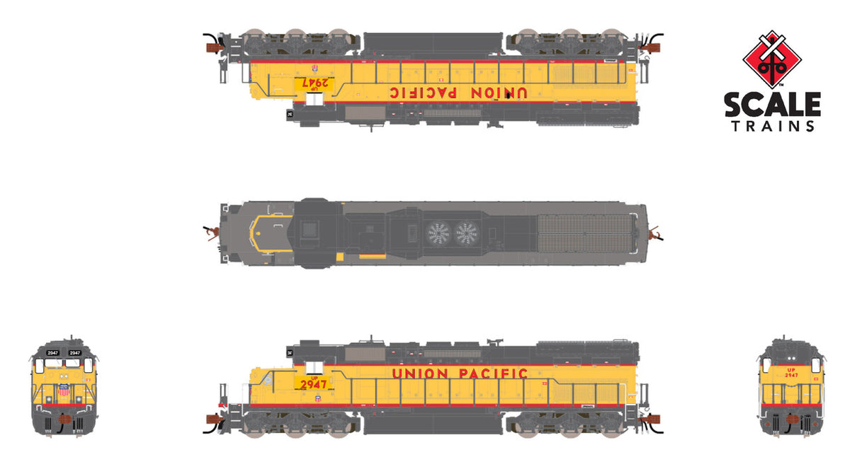 ScaleTrains Rivet Counter N SXT39615 DCC/ESU LokSound Equipped EMD SD40T-2 Union Pacific w/88" Nose UP #2947