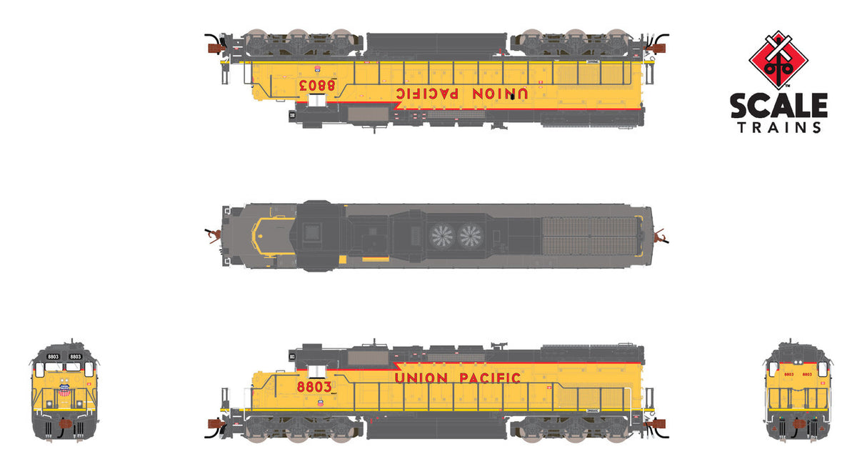 ScaleTrains Rivet Counter N SXT39620 DCC Ready EMD SD40T-2 Union Pacific 'Lightning Stripe' UP #8803