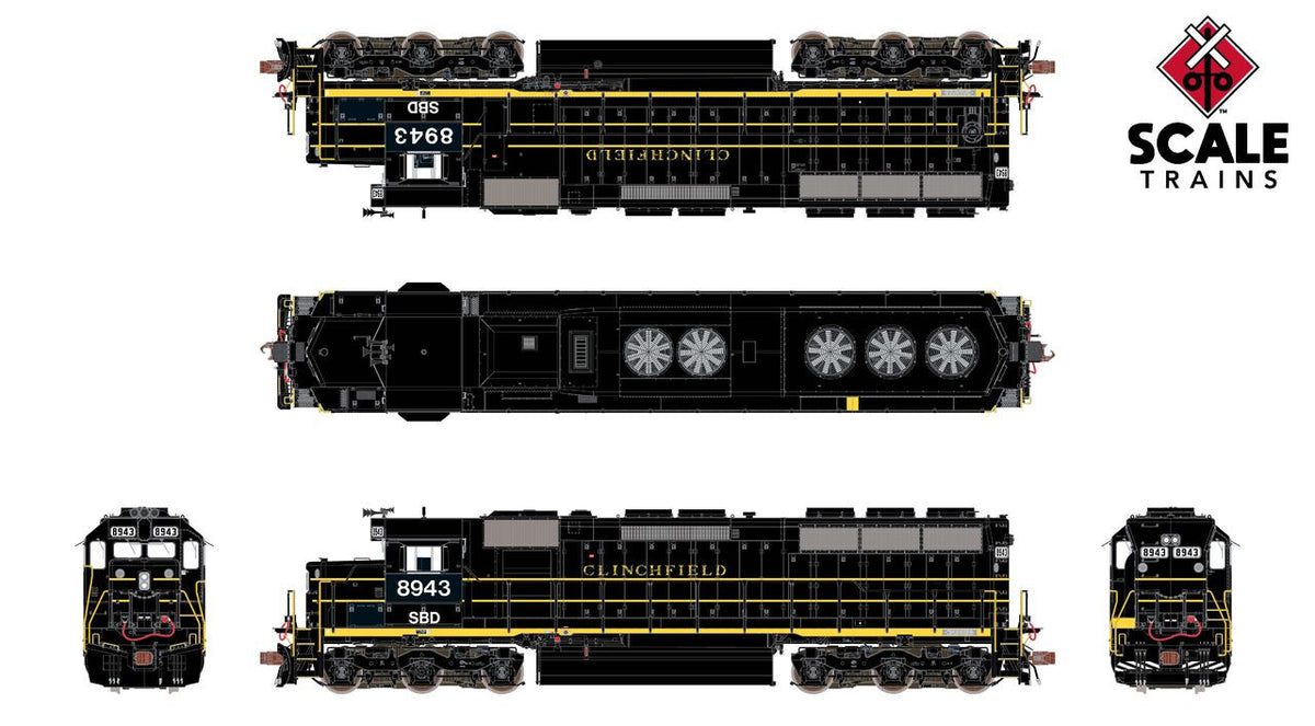 ScaleTrains Rivet Counter HO SXT39769 DCC/ESU Loksound 5 Equipped EMD SD45 Phase IIc Seaboard System 'ex-SCL patch' SBD #8925