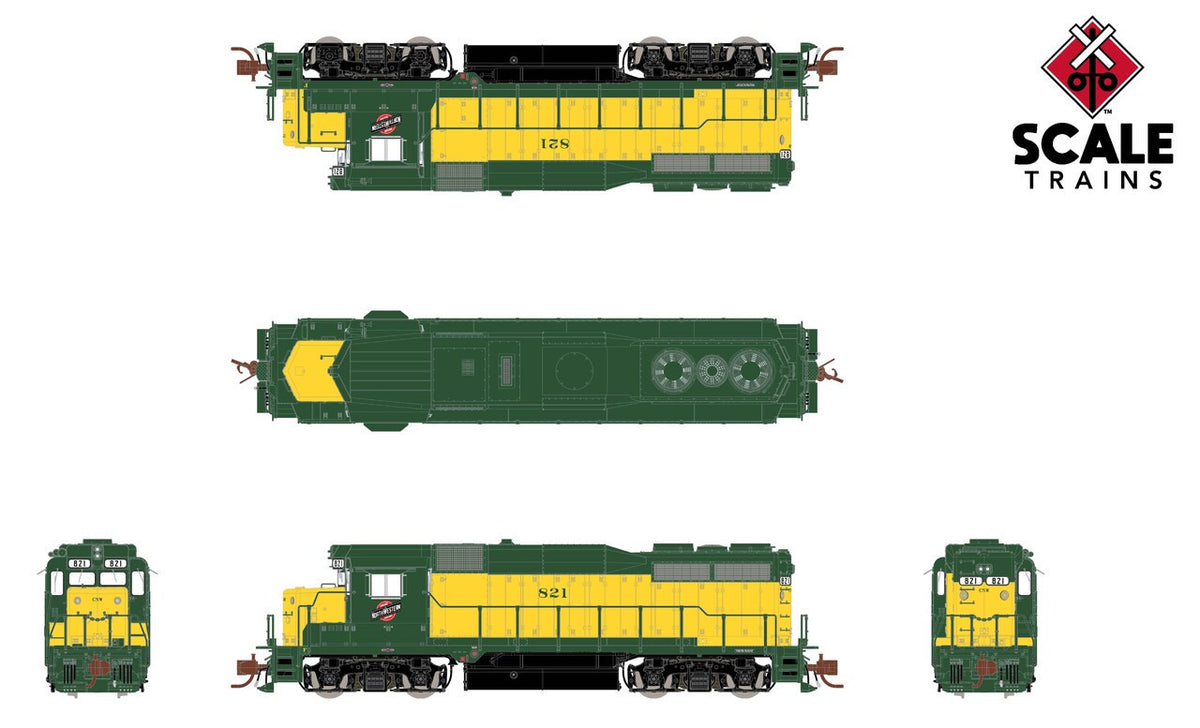 ScaleTrains Rivet Counter N SXT39948 DCC Ready EMD GP30 Locomotive Chicago & NorthWestern "OY" Scheme Repaint CNW #821